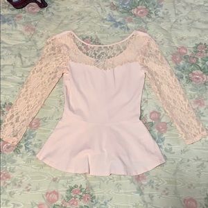 Express lace peplum top blouse